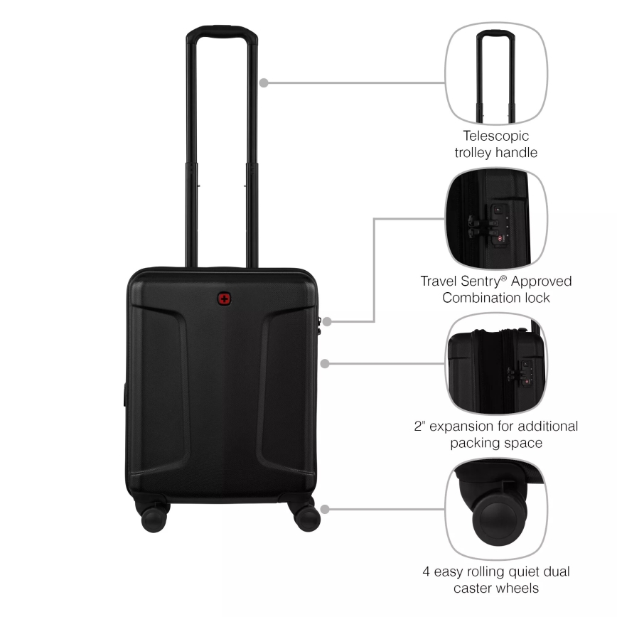 Wenger - Maleta de viaje con ruedas 39 l Legacy negro