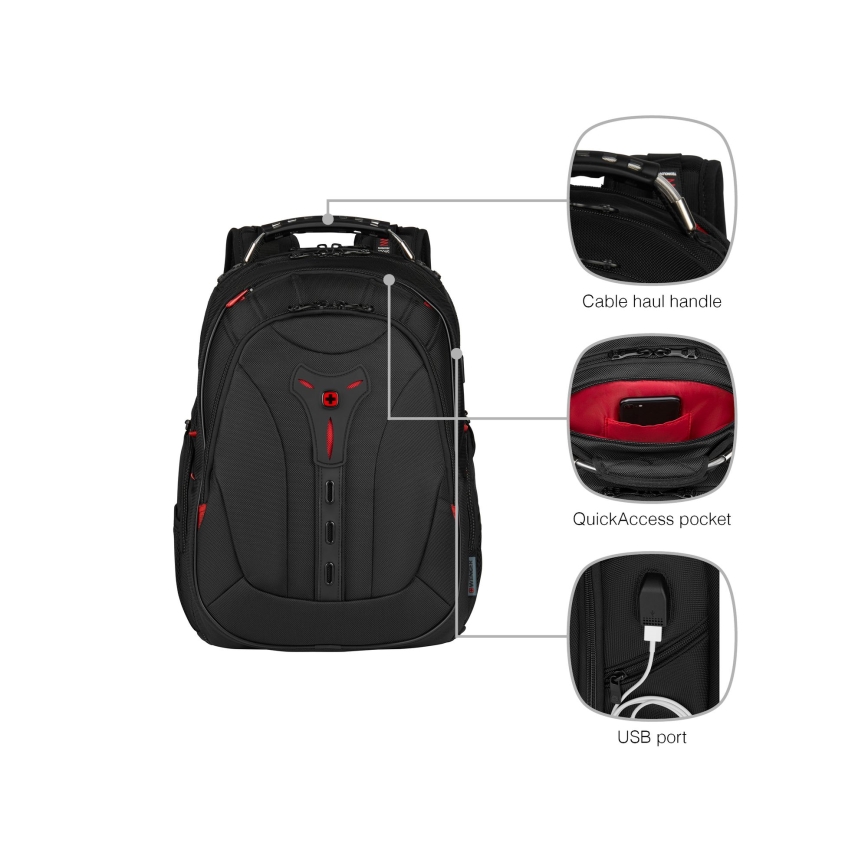 Wenger - Mochila para portátil 25 l 16 con bolsillo para tableta 10 Pegasus Deluxe negro
