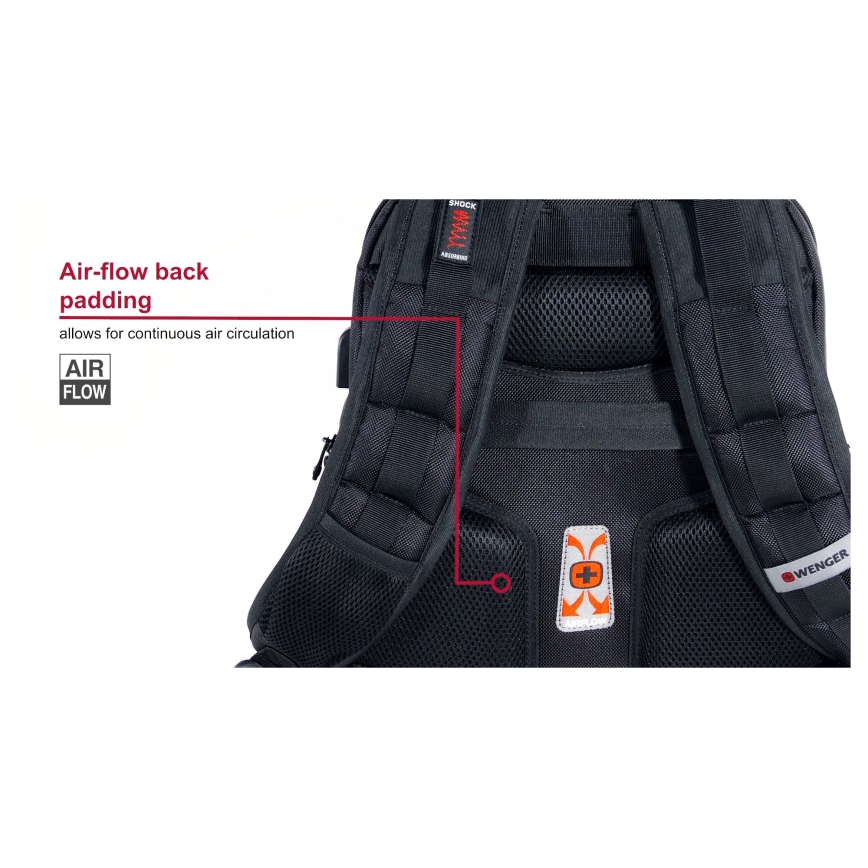 Wenger - Mochila para portátil 25 l 16 con bolsillo para tableta 10 Pegasus Deluxe negro
