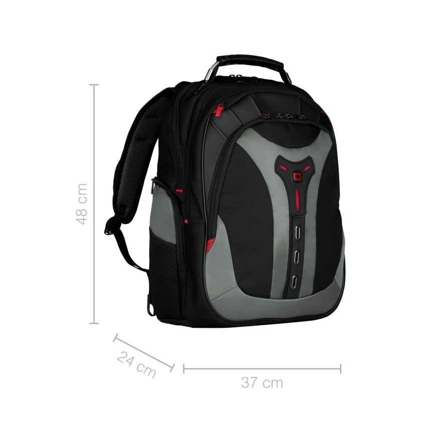 Wenger - Mochila para portátil 25 l 17" con bolsillo para tableta 12" Pegasus negro/gris
