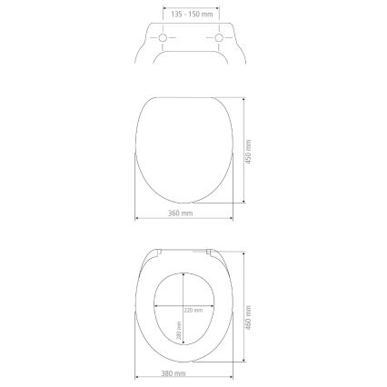 WENKO 105000100-WC asiento para inodoro AURORA 45 x 36 cm blanco