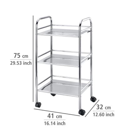 WENKO 12285100 - Carrito EXCLUSIVE 41x75 cm cromado brillante