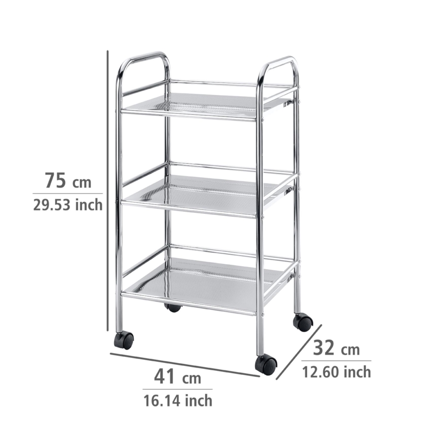 WENKO 12285100 - Carrito EXCLUSIVE 41x75 cm cromado brillante