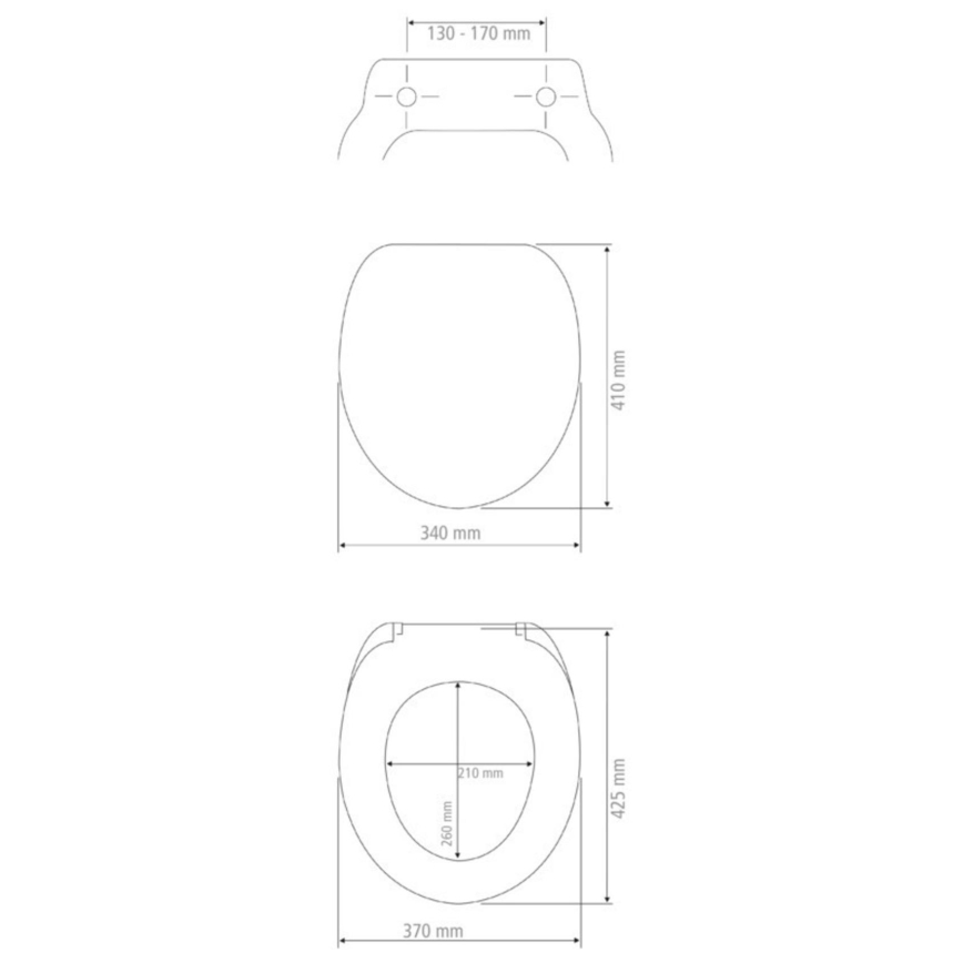 WENKO 144726100 - Asiento de inodoro BAMBOO 34x41 cm marrón/plateado