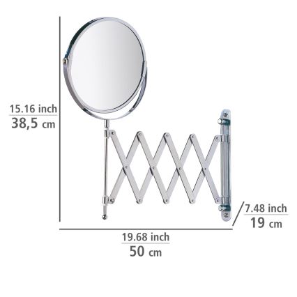 WENKO 15165100 - Espejo de maquillaje EXCLUSIVE 19x38,5 cm cromado brillante