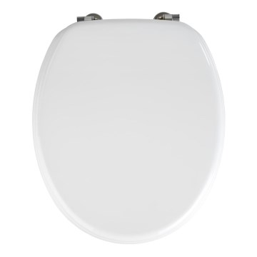 WENKO 154008100-WC asiento de inodoro VALENCIA 43x36 cm blanco/plateado