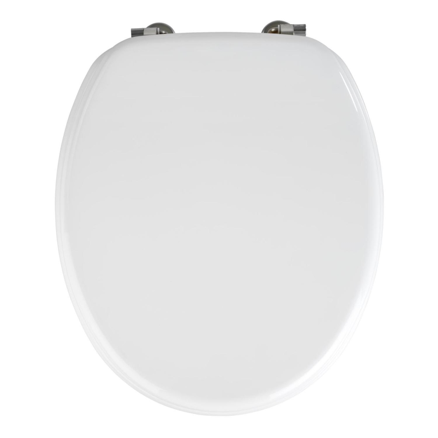 WENKO 154008100-WC asiento de inodoro VALENCIA 43x36 cm blanco/plateado