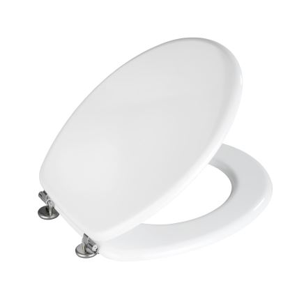 WENKO 154008100-WC asiento de inodoro VALENCIA 43x36 cm blanco/plateado