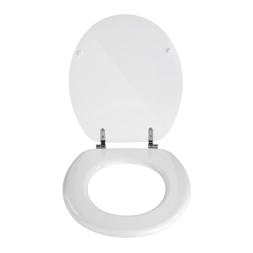 WENKO 154008100-WC asiento de inodoro VALENCIA 43x36 cm blanco/plateado