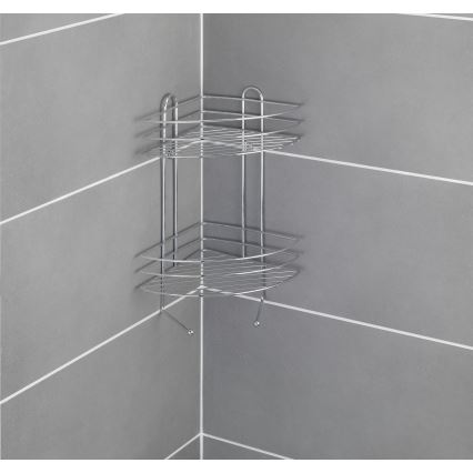 WENKO 15498100 - Estantería de esquina EXCLUSIVE 23x30,5 cm cromo brillante