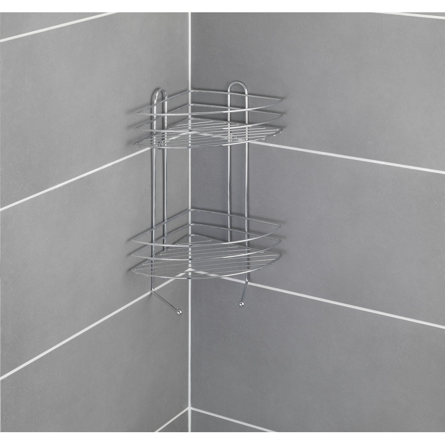 WENKO 15498100 - Estantería de esquina EXCLUSIVE 23x30,5 cm cromo brillante