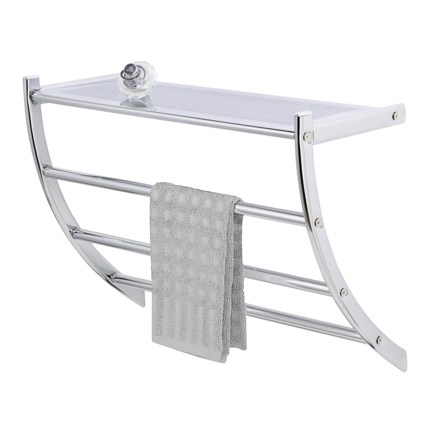 WENKO 15578100 - Toallero de pie PESCARA 56x46 cm cromado brillante