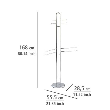 WENKO 15581100 - Toallero de pie PALERMO 55,5x168 cm cromo brillante