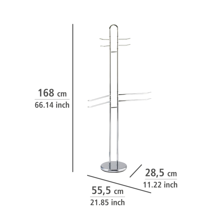 WENKO 15581100 - Toallero de pie PALERMO 55,5x168 cm cromo brillante