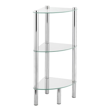 WENKO 15850100 - Repisa YAGO 30x74 cm acero inoxidable/plateado/transparente