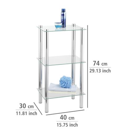 WENKO 15851100 - Estantería YAGO 40x74 cm plateada/transparente