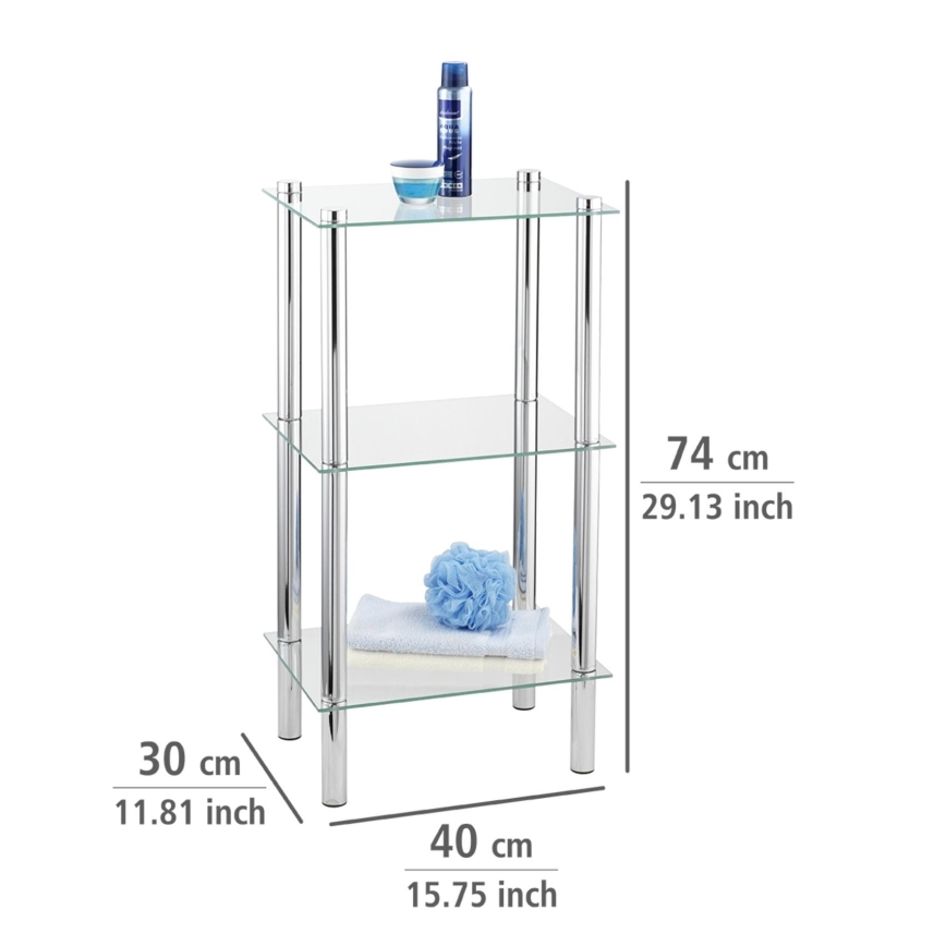 WENKO 15851100 - Estantería YAGO 40x74 cm plateada/transparente