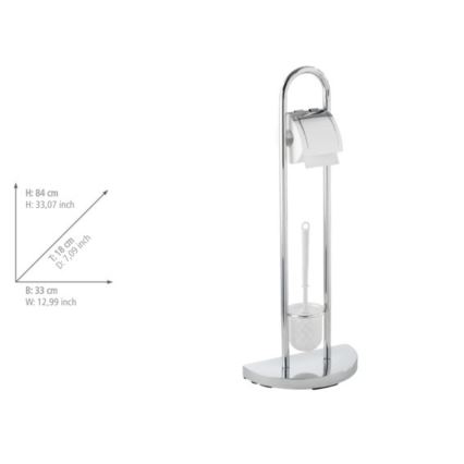 WENKO 16608100 - Cepillo para inodoro COSENZA 33x84 cm cromo brillante/satinado