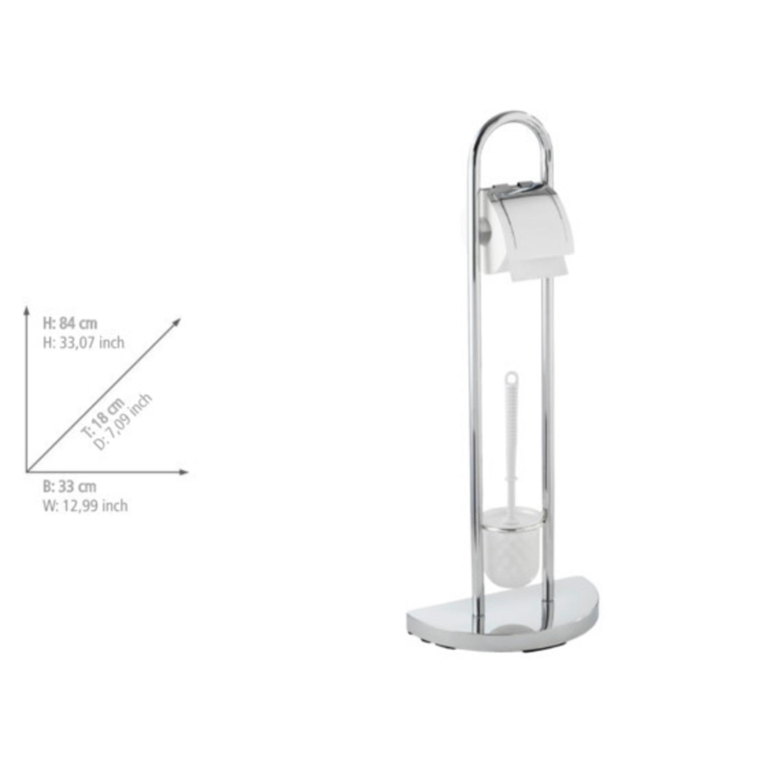 WENKO 16608100 - Cepillo para inodoro COSENZA 33x84 cm cromo brillante/satinado
