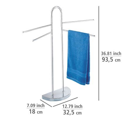 WENKO 16610100 - Toallero de pie COSENZA 33x93,5 cm cromo brillante
