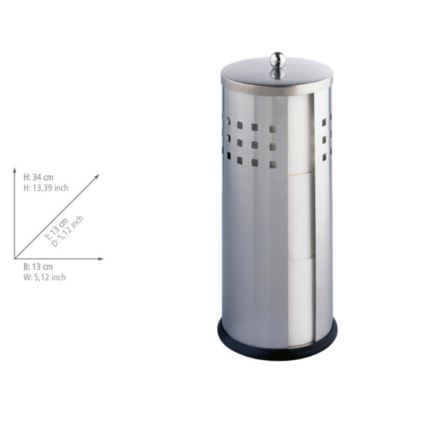 WENKO 16636100 - Soporte para papel higiénico ANCONA 13x34 cm acero inoxidable/plateado