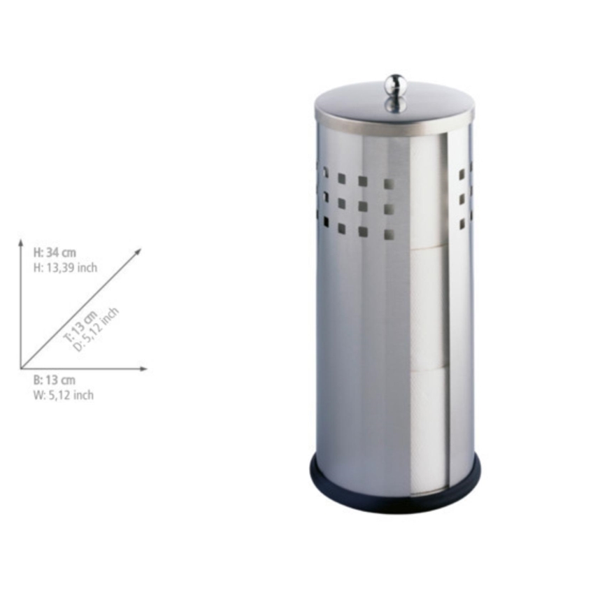 WENKO 16636100 - Soporte para papel higiénico ANCONA 13x34 cm acero inoxidable/plateado