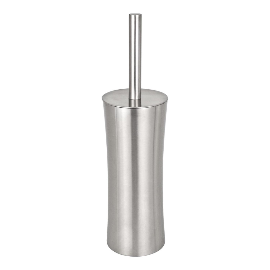 WENKO 16742100 - Escobilla para inodoro PIENO 10x37,5 cm acero inoxidable/satinado