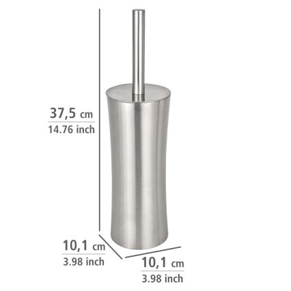 WENKO 16742100 - Escobilla para inodoro PIENO 10x37,5 cm acero inoxidable/satinado