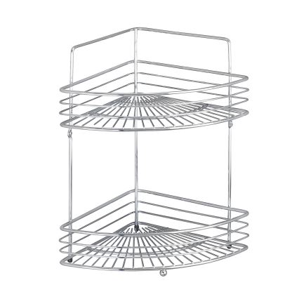 WENKO 16821100 - Estante de esquina MILANO 31,5x37 cm cromado brillante