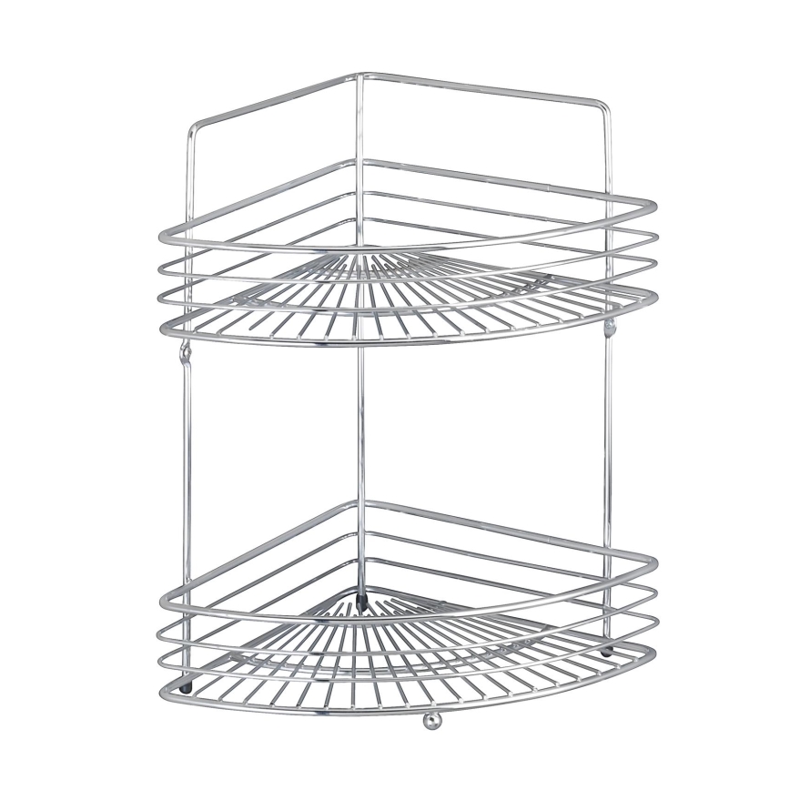 WENKO 16821100 - Estante de esquina MILANO 31,5x37 cm cromado brillante