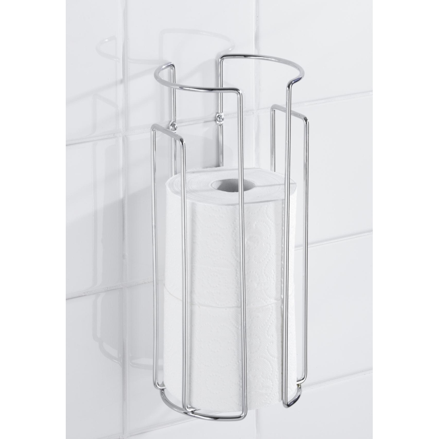 WENKO 16825100 - Soporte para papel higiénico MILANO 13,5x32 cm cromado brillante