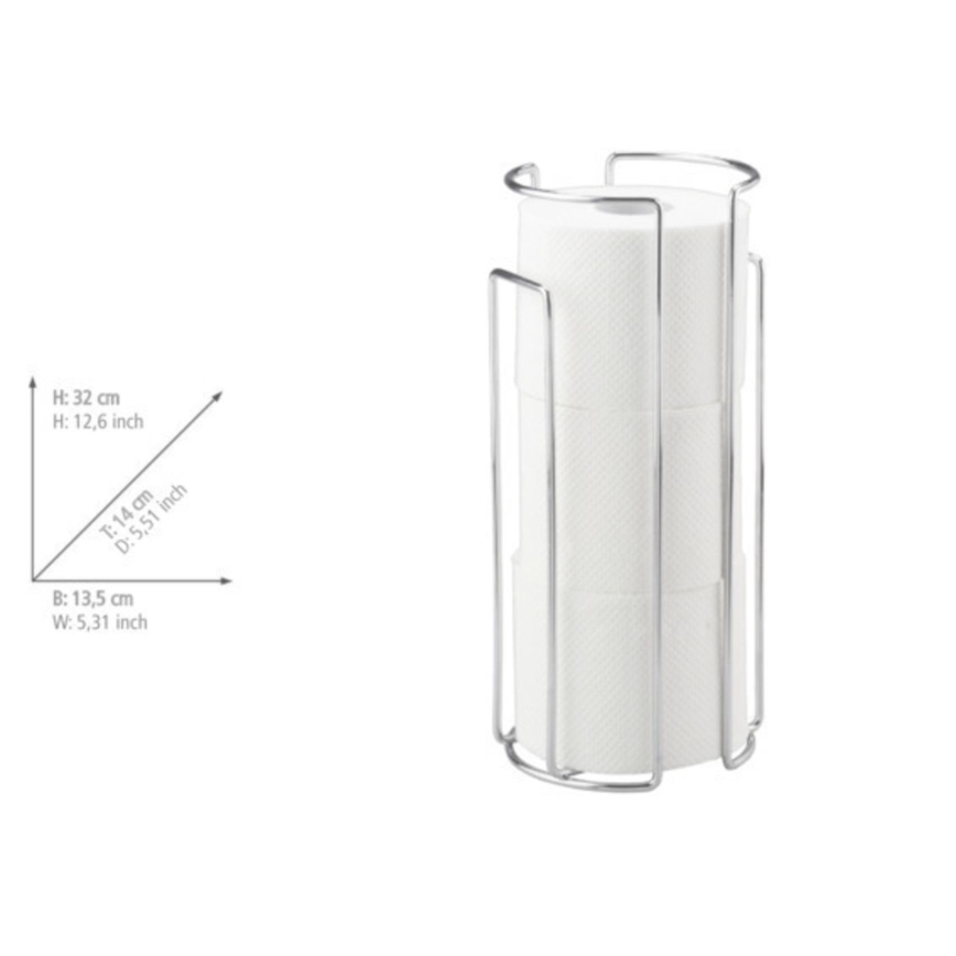 WENKO 16825100 - Soporte para papel higiénico MILANO 13,5x32 cm cromado brillante