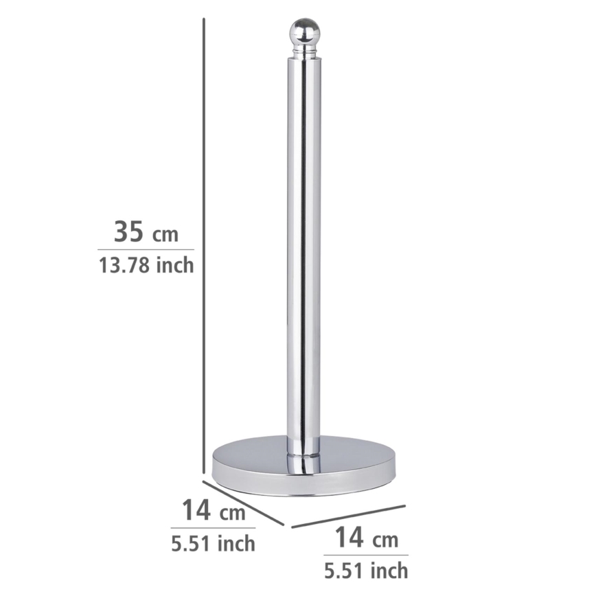 WENKO 16878100 - Soporte para papel higiénico VITERBO 14x35 cm plateado