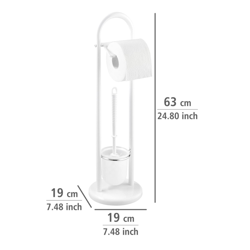 WENKO 17092100 - Escobilla para inodoro SIENA 19x63 cm blanco/satinado