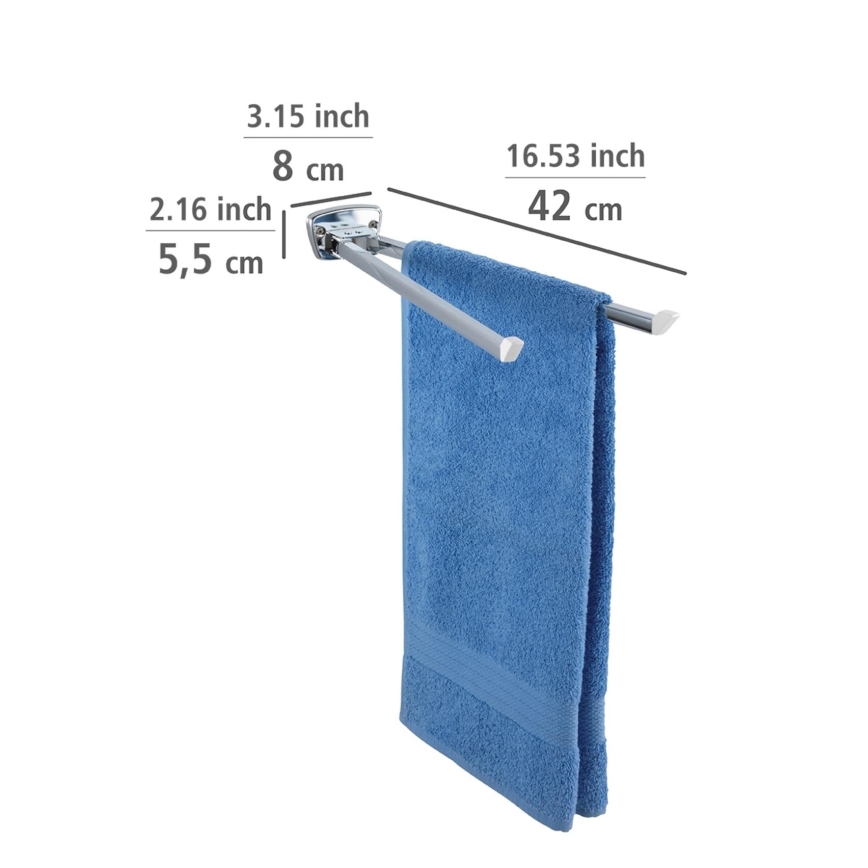 WENKO 17875100 - Toallero BASIC 42x8 cm acero inoxidable/plateado