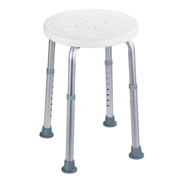 WENKO 1792921100-Taburete SECURA 45,5x45,5 cm blanco/plateado/gris