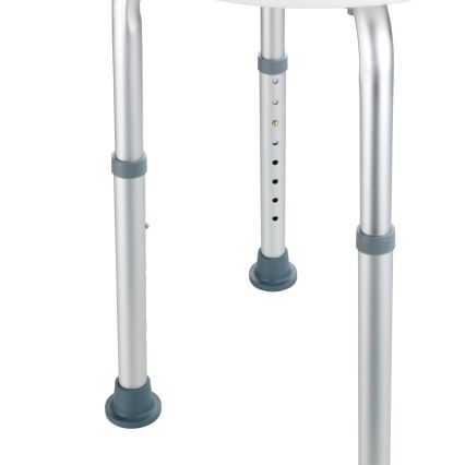 WENKO 1792921100-Taburete SECURA 45,5x45,5 cm blanco/plateado/gris