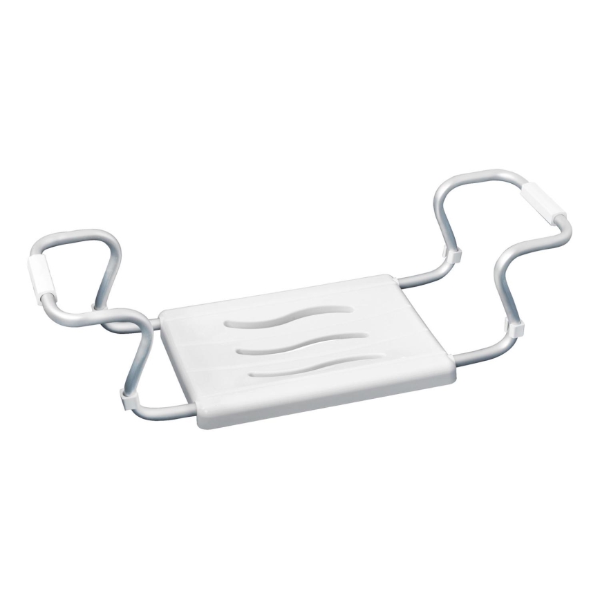 WENKO 17930100-Asiento para bañera SECURA 26x18 cm blanco/plateado