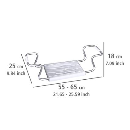 WENKO 17930100-Asiento para bañera SECURA 26x18 cm blanco/plateado
