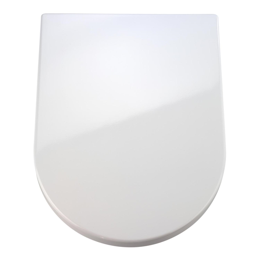 WENKO 18396100-WC asiento para WC PALMA 46,5x35,7 cm blanco/plateado