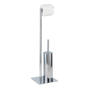 WENKO 18562100 - Cepillo para inodoro RECCO, 20 x 71,5 cm, acabado cromado brillante