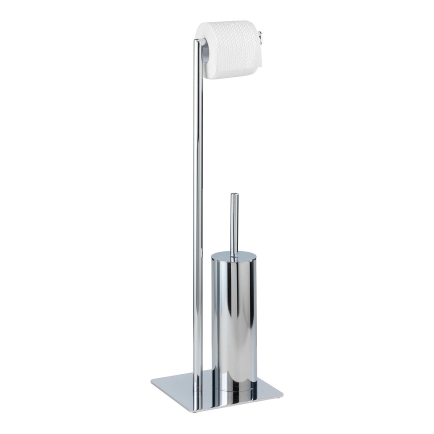 WENKO 18562100 - Cepillo para inodoro RECCO, 20 x 71,5 cm, acabado cromado brillante