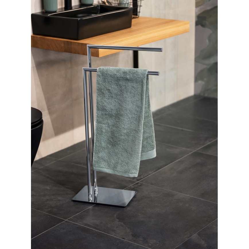 WENKO 18563100 - Toallero de pie RECCO 48 x 80,5 cm cromo brillante