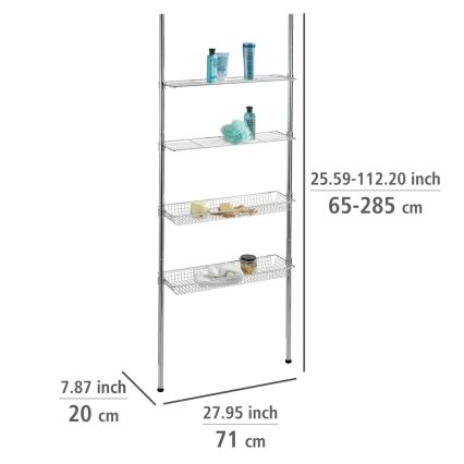 WENKO 18597100-Estantería 71x285 cm cromo brillante