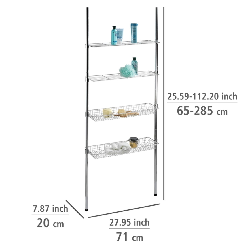 WENKO 18597100-Estantería 71x285 cm cromo brillante