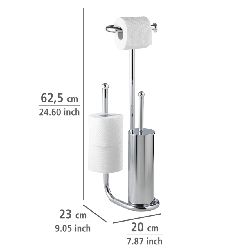 WENKO 18730100 - Escobilla para WC UNIVERSALO 20x62,5 cm cromo brillante