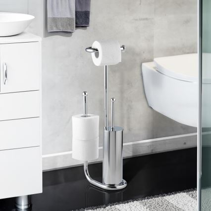 WENKO 18730100 - Escobilla para WC UNIVERSALO 20x62,5 cm cromo brillante