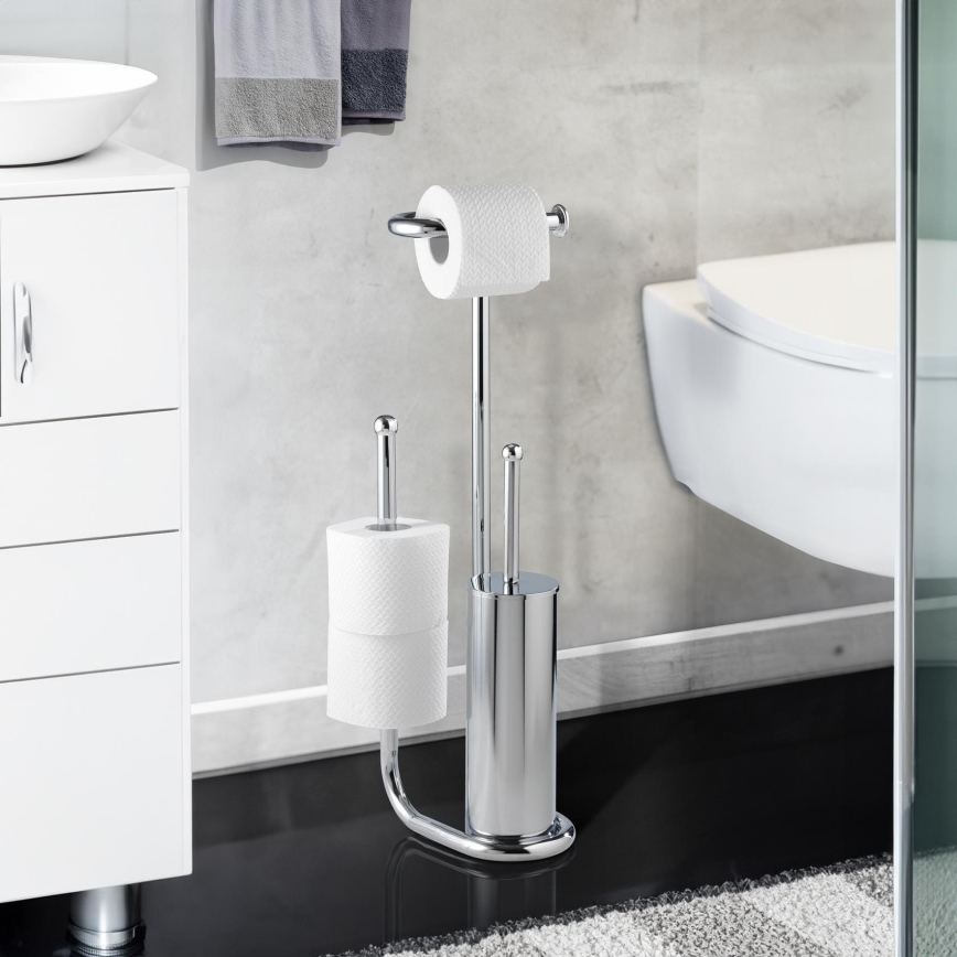 WENKO 18730100 - Escobilla para WC UNIVERSALO 20x62,5 cm cromo brillante