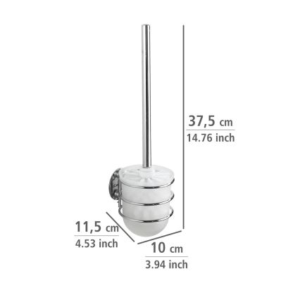 WENKO 18768100-WC set TURBO-LOC redondo acero 10x37,5 cm cromo brillante/blanco