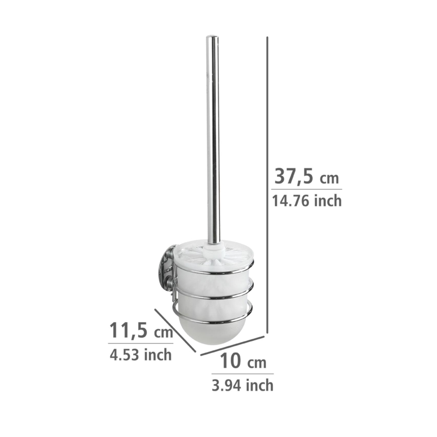 WENKO 18768100-WC set TURBO-LOC redondo acero 10x37,5 cm cromo brillante/blanco